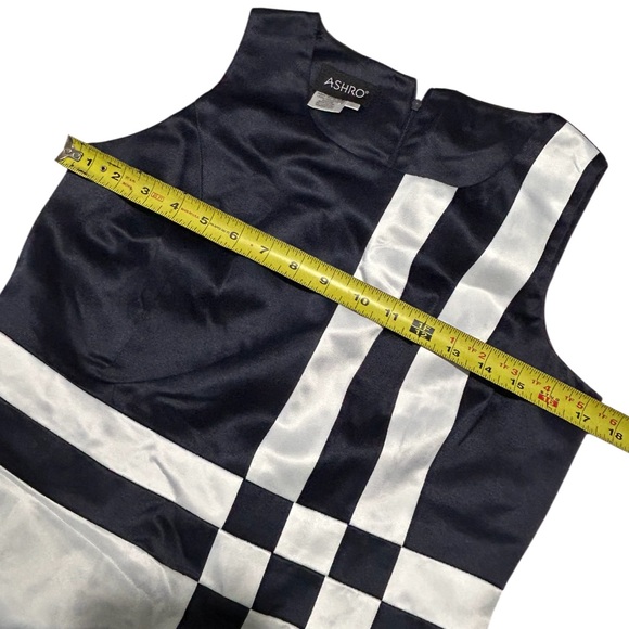 Ashro Jacket Dress Set Mother Of The Bride Formal Navy White Midi Wmns 6 NWOT - Picture 12 of 16